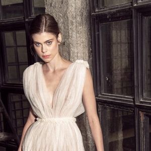 New Anthropologie X Zeta Tali Tulle Ivory Top